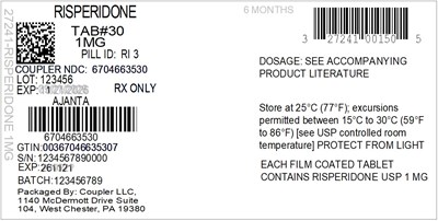 Label (27241 001 50 Risperidone 1mg 67046 635 30)
